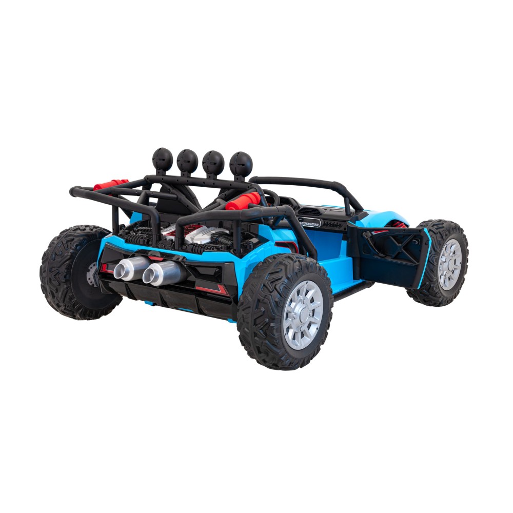 JOKO Veľké Elektrické Autíčko Buggy Racing 5, Dvojmiestne Kožené sedadlo, penové kolesá, 2x200W, nosnosť 50kg, modré