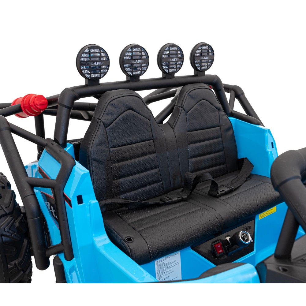 JOKO Veľké Elektrické Autíčko Buggy Racing 5, Dvojmiestne Kožené sedadlo, penové kolesá, 2x200W, nosnosť 50kg, modré