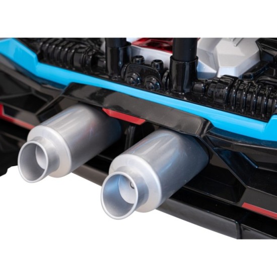 JOKO Veľké Elektrické Autíčko Buggy Racing 5, Dvojmiestne Kožené sedadlo, penové kolesá, 2x200W, nosnosť 50kg, modré