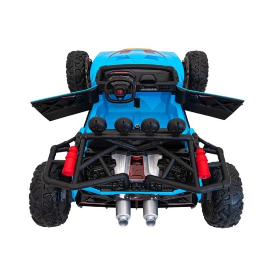 JOKO Veľké Elektrické Autíčko Buggy Racing 5, Dvojmiestne Kožené sedadlo, penové kolesá, 2x200W, nosnosť 50kg, modré
