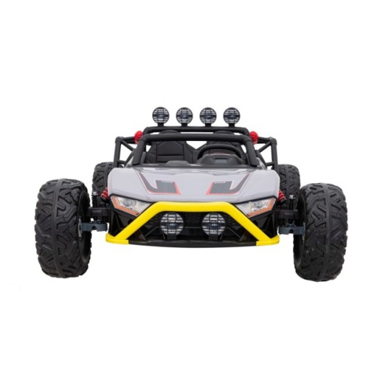 JOKO Veľké Elektrické Autíčko Buggy Racing 5, Dvojmiestne Kožené sedadlo, penové kolesá, 2x200W, nosnosť 50kg, sivé