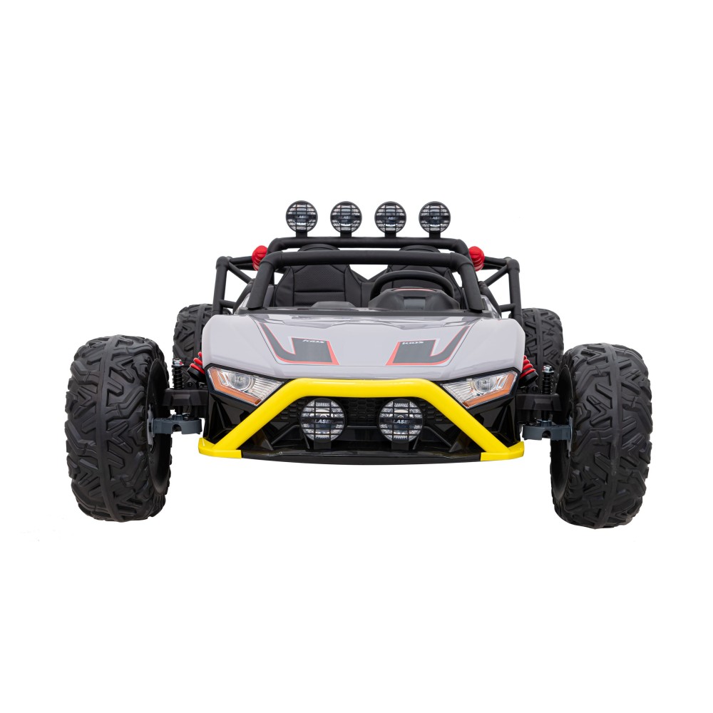 JOKO Veľké Elektrické Autíčko Buggy Racing 5, Dvojmiestne Kožené sedadlo, penové kolesá, 2x200W, nosnosť 50kg, sivé