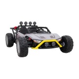 JOKO Veľké Elektrické Autíčko Buggy Racing 5, Dvojmiestne Kožené sedadlo, penové kolesá, 2x200W, nosnosť 50kg, sivé
