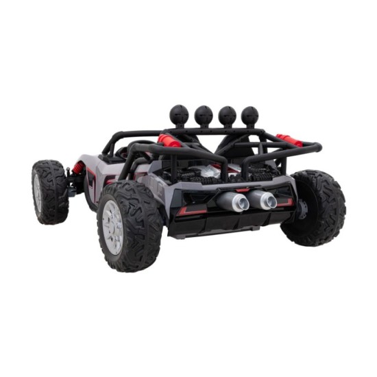 JOKO Veľké Elektrické Autíčko Buggy Racing 5, Dvojmiestne Kožené sedadlo, penové kolesá, 2x200W, nosnosť 50kg, sivé