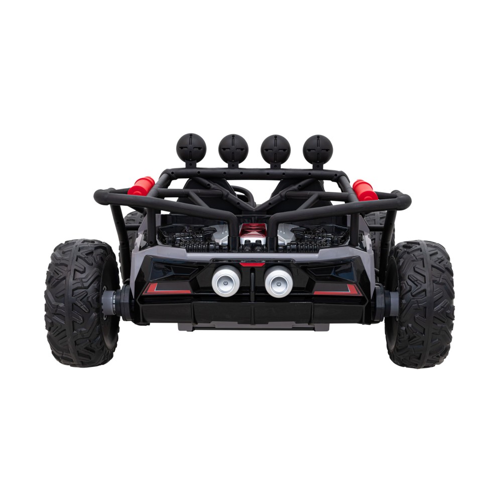 JOKO Veľké Elektrické Autíčko Buggy Racing 5, Dvojmiestne Kožené sedadlo, penové kolesá, 2x200W, nosnosť 50kg, sivé