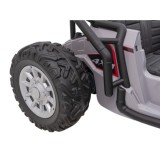JOKO Veľké Elektrické Autíčko Buggy Racing 5, Dvojmiestne Kožené sedadlo, penové kolesá, 2x200W, nosnosť 50kg, sivé