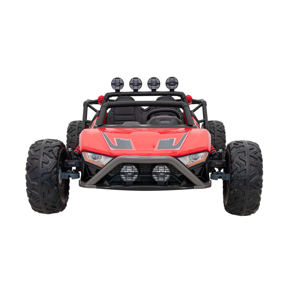 JOKO Veľké Elektrické Autíčko Buggy Racing 5, Dvojmiestne Kožené sedadlo, penové kolesá, 2x200W, nosnosť 50kg, červené