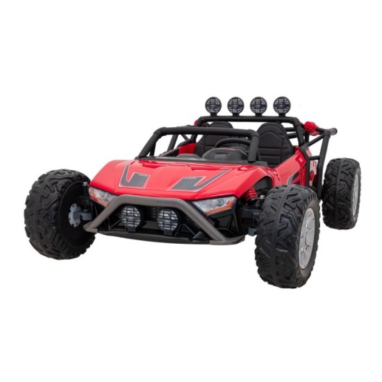 JOKO Veľké Elektrické Autíčko Buggy Racing 5, Dvojmiestne Kožené sedadlo, penové kolesá, 2x200W, nosnosť 50kg, červené