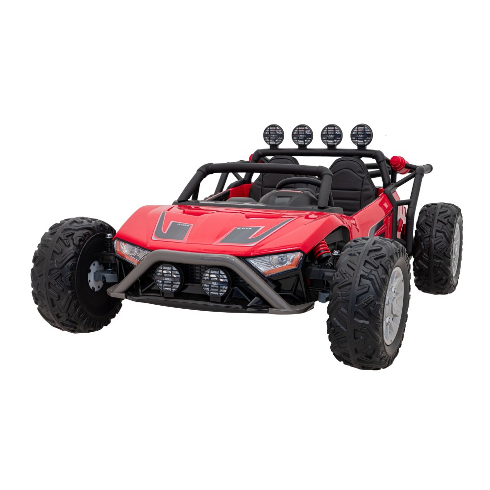 JOKO Veľké Elektrické Autíčko Buggy Racing 5, Dvojmiestne Kožené sedadlo, penové kolesá, 2x200W, nosnosť 50kg, červené