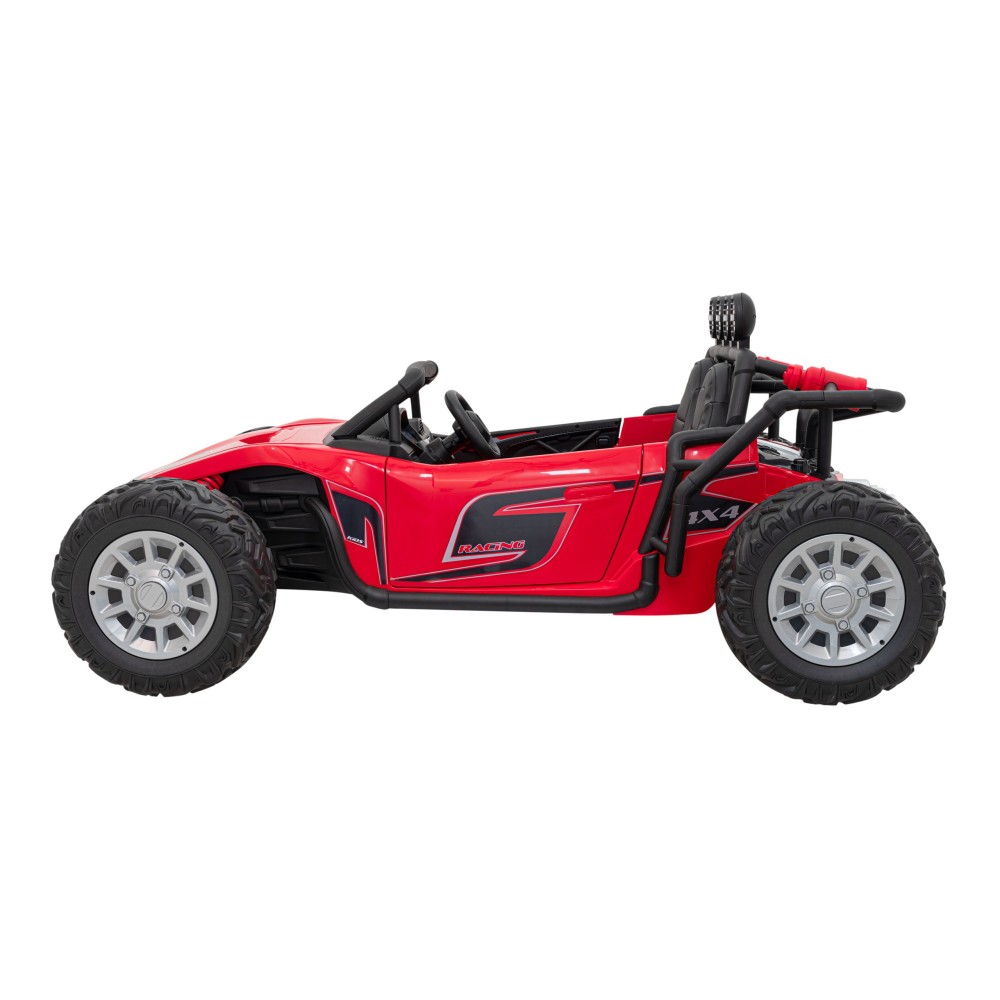 JOKO Veľké Elektrické Autíčko Buggy Racing 5, Dvojmiestne Kožené sedadlo, penové kolesá, 2x200W, nosnosť 50kg, červené