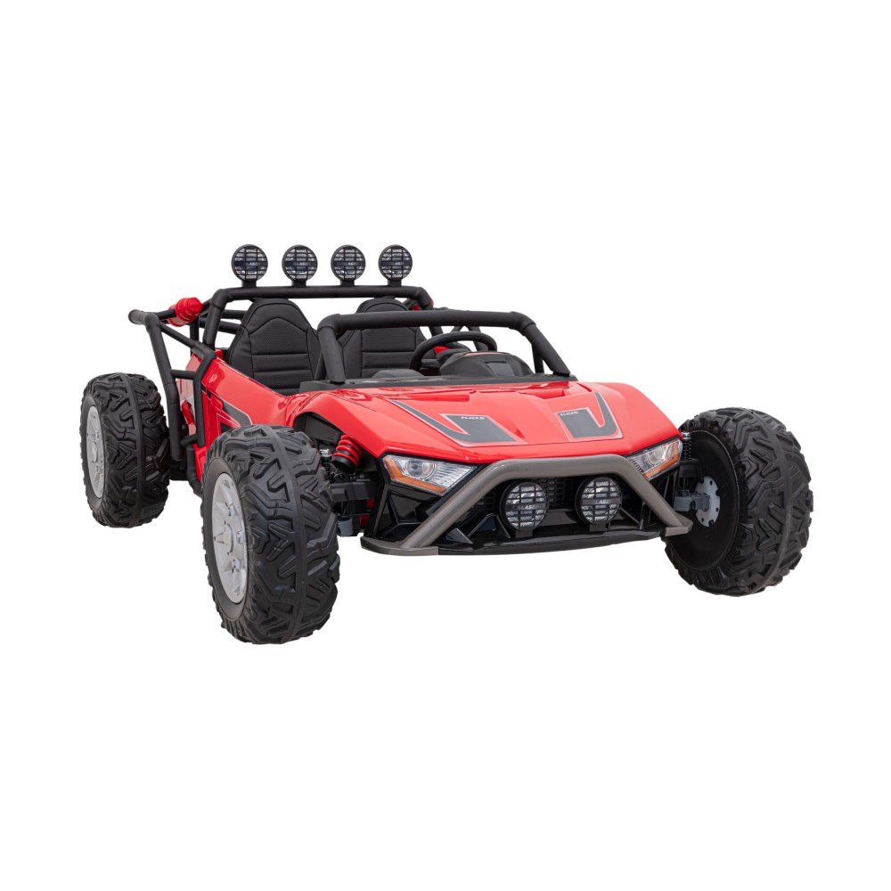 JOKO Veľké Elektrické Autíčko Buggy Racing 5, Dvojmiestne Kožené sedadlo, penové kolesá, 2x200W, nosnosť 50kg, červené