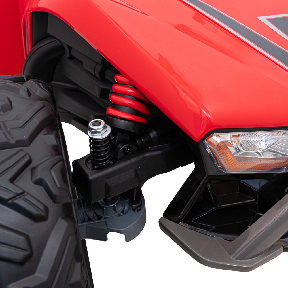 JOKO Veľké Elektrické Autíčko Buggy Racing 5, Dvojmiestne Kožené sedadlo, penové kolesá, 2x200W, nosnosť 50kg, červené