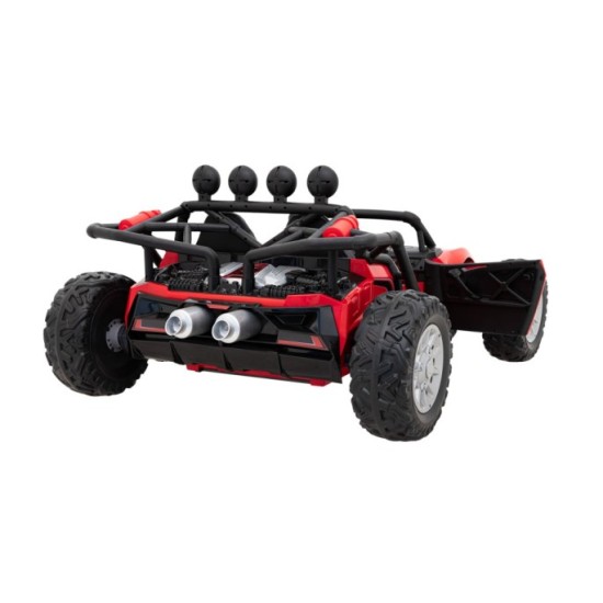 JOKO Veľké Elektrické Autíčko Buggy Racing 5, Dvojmiestne Kožené sedadlo, penové kolesá, 2x200W, nosnosť 50kg, červené