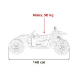 JOKO Veľké Elektrické Autíčko Buggy Racing 5, Dvojmiestne Kožené sedadlo, penové kolesá, 2x200W, nosnosť 50kg, červené