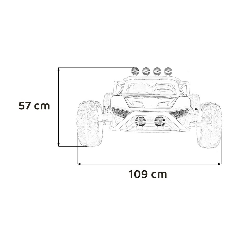 JOKO Veľké Elektrické Autíčko Buggy Racing 5, Dvojmiestne Kožené sedadlo, penové kolesá, 2x200W, nosnosť 50kg, červené