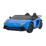 JOKO Veľké Elektrické Autíčko Lamborghini Aventador SV, kožené sedadlo, penové kolesá, nosnosť 100kg, 2x200W, 24V, modré