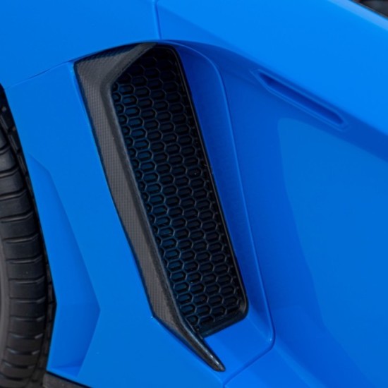 JOKO Veľké Elektrické Autíčko Lamborghini Aventador SV, kožené sedadlo, penové kolesá, nosnosť 100kg, 2x200W, 24V, modré