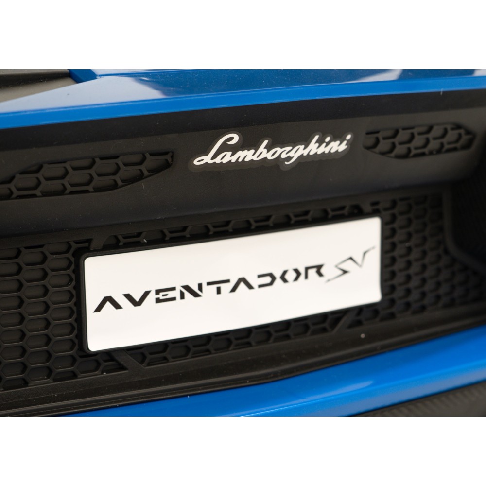 JOKO Veľké Elektrické Autíčko Lamborghini Aventador SV, kožené sedadlo, penové kolesá, nosnosť 100kg, 2x200W, 24V, modré