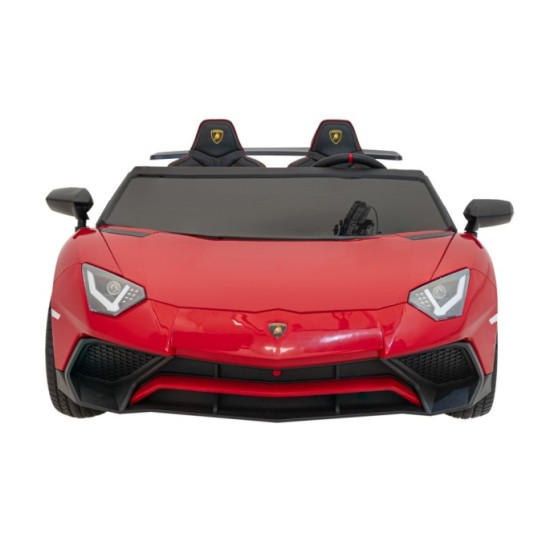 JOKO Veľké Elektrické Autíčko Lamborghini Aventador SV, kožené sedadlo, penové kolesá, nosnosť 100kg, 2x200W, 24V, červené