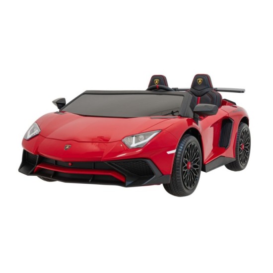 JOKO Veľké Elektrické Autíčko Lamborghini Aventador SV, kožené sedadlo, penové kolesá, nosnosť 100kg, 2x200W, 24V, červené
