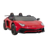 JOKO Veľké Elektrické Autíčko Lamborghini Aventador SV, kožené sedadlo, penové kolesá, nosnosť 100kg, 2x200W, 24V, červené