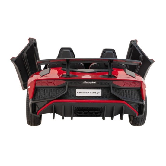 JOKO Veľké Elektrické Autíčko Lamborghini Aventador SV, kožené sedadlo, penové kolesá, nosnosť 100kg, 2x200W, 24V, červené