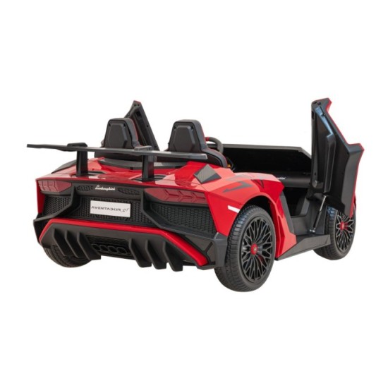 JOKO Veľké Elektrické Autíčko Lamborghini Aventador SV, kožené sedadlo, penové kolesá, nosnosť 100kg, 2x200W, 24V, červené