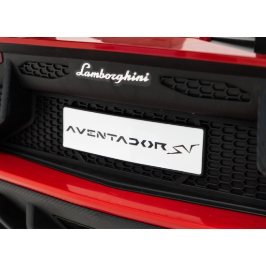 JOKO Veľké Elektrické Autíčko Lamborghini Aventador SV, kožené sedadlo, penové kolesá, nosnosť 100kg, 2x200W, 24V, červené