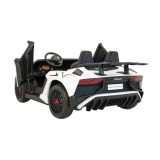 JOKO Veľké Elektrické Autíčko Lamborghini Aventador SV, kožené sedadlo, penové kolesá, nosnosť 100kg, 2x200W, 24V, biele