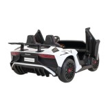 JOKO Veľké Elektrické Autíčko Lamborghini Aventador SV, kožené sedadlo, penové kolesá, nosnosť 100kg, 2x200W, 24V, biele