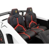 JOKO Veľké Elektrické Autíčko Lamborghini Aventador SV, kožené sedadlo, penové kolesá, nosnosť 100kg, 2x200W, 24V, biele