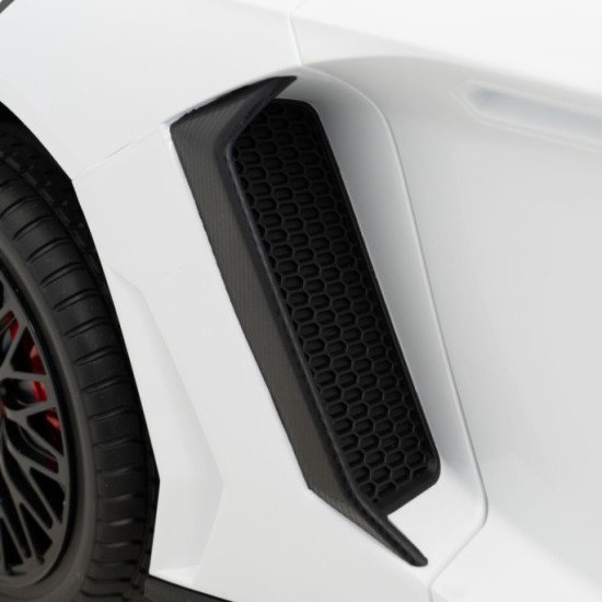 JOKO Veľké Elektrické Autíčko Lamborghini Aventador SV, kožené sedadlo, penové kolesá, nosnosť 100kg, 2x200W, 24V, biele