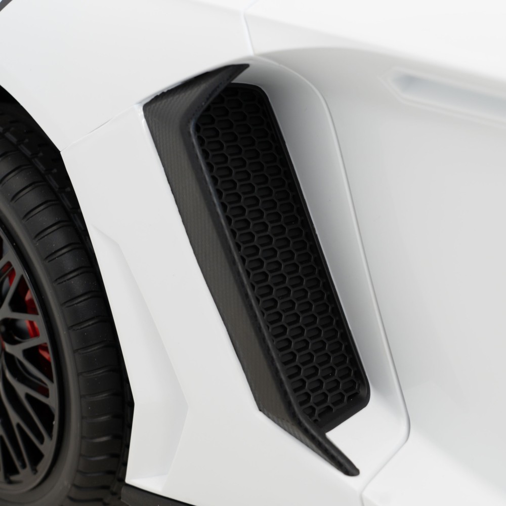 JOKO Veľké Elektrické Autíčko Lamborghini Aventador SV, kožené sedadlo, penové kolesá, nosnosť 100kg, 2x200W, 24V, biele