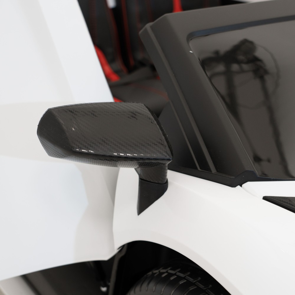 JOKO Veľké Elektrické Autíčko Lamborghini Aventador SV, kožené sedadlo, penové kolesá, nosnosť 100kg, 2x200W, 24V, biele