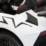 JOKO Veľké Elektrické Autíčko Lamborghini Aventador SV, kožené sedadlo, penové kolesá, nosnosť 100kg, 2x200W, 24V, biele