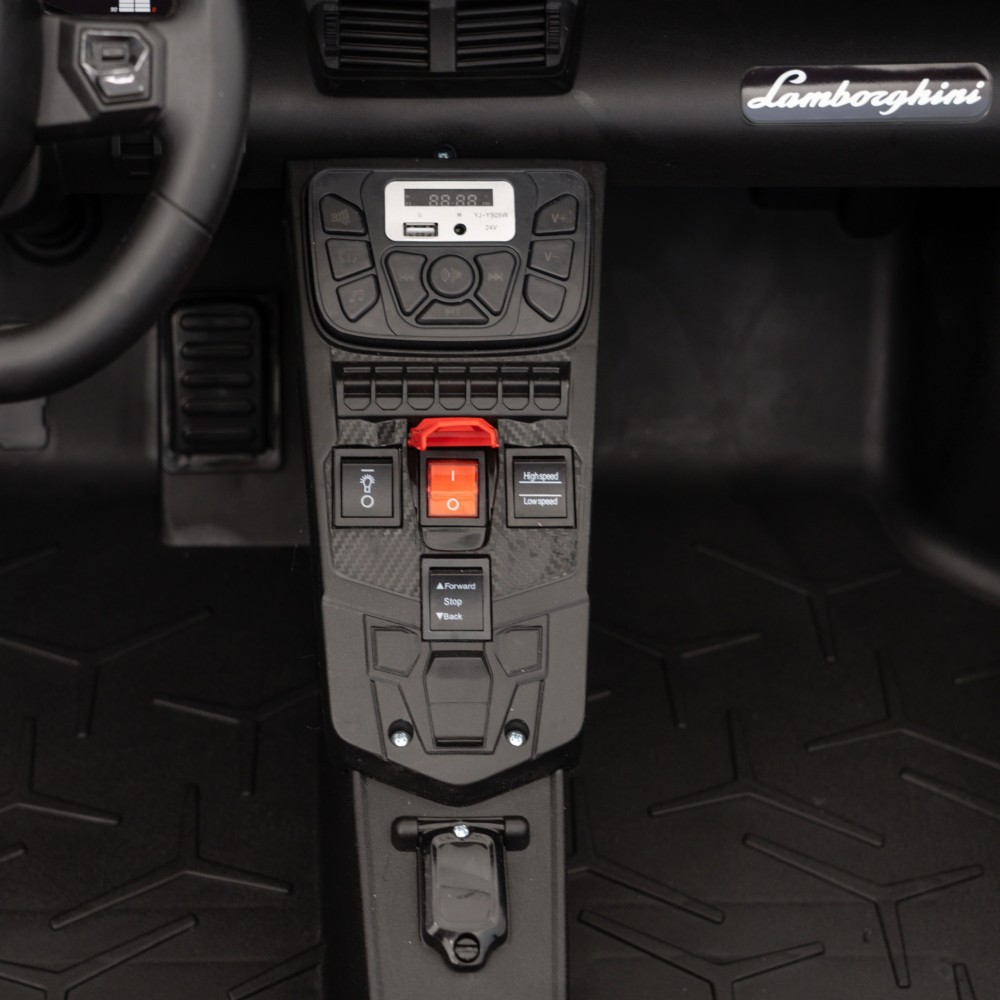 JOKO Veľké Elektrické Autíčko Lamborghini Aventador SV, kožené sedadlo, penové kolesá, nosnosť 100kg, 2x200W, 24V, biele