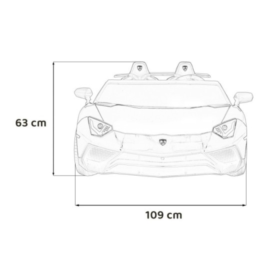JOKO Veľké Elektrické Autíčko Lamborghini Aventador SV, kožené sedadlo, penové kolesá, nosnosť 100kg, 2x200W, 24V, biele