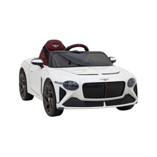 JOKO Elektrické autíčko Bentley Bacalar, penové kolesá, kožené sedadlo, biele