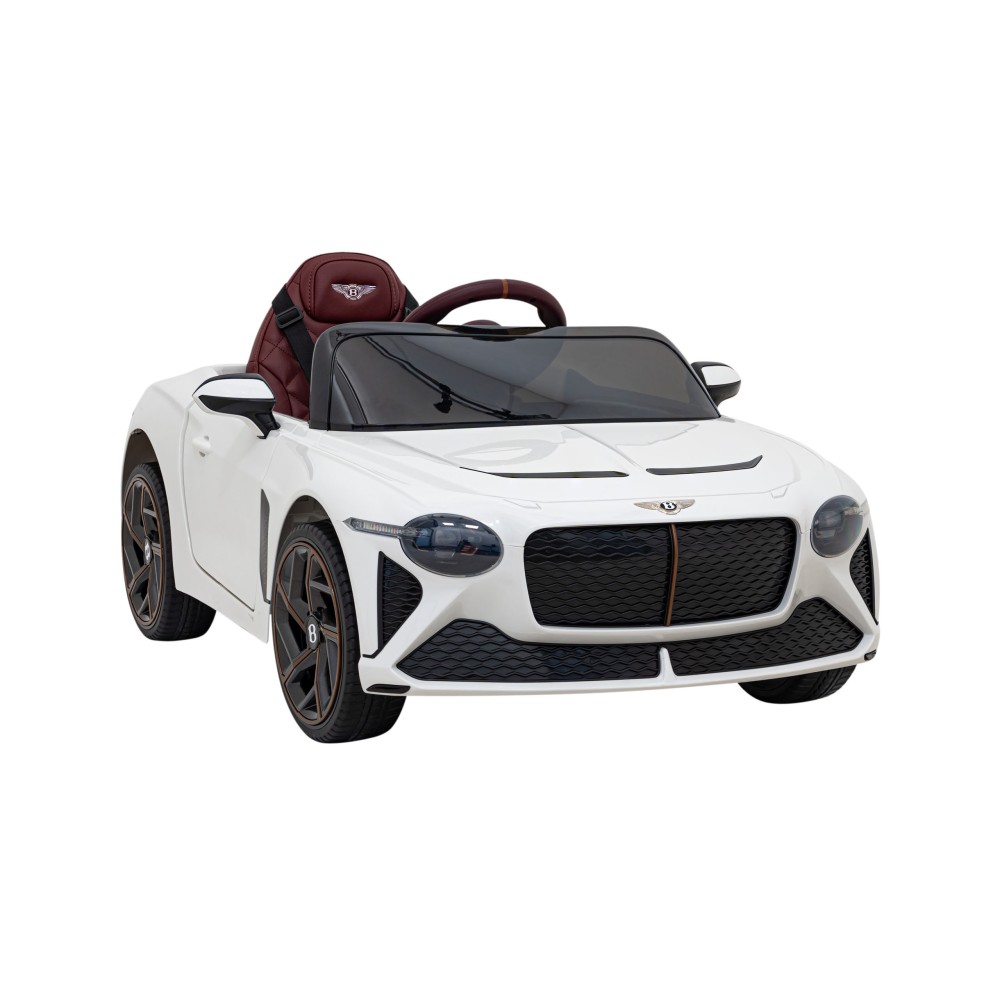 JOKO Elektrické autíčko Bentley Bacalar, penové kolesá, kožené sedadlo, biele