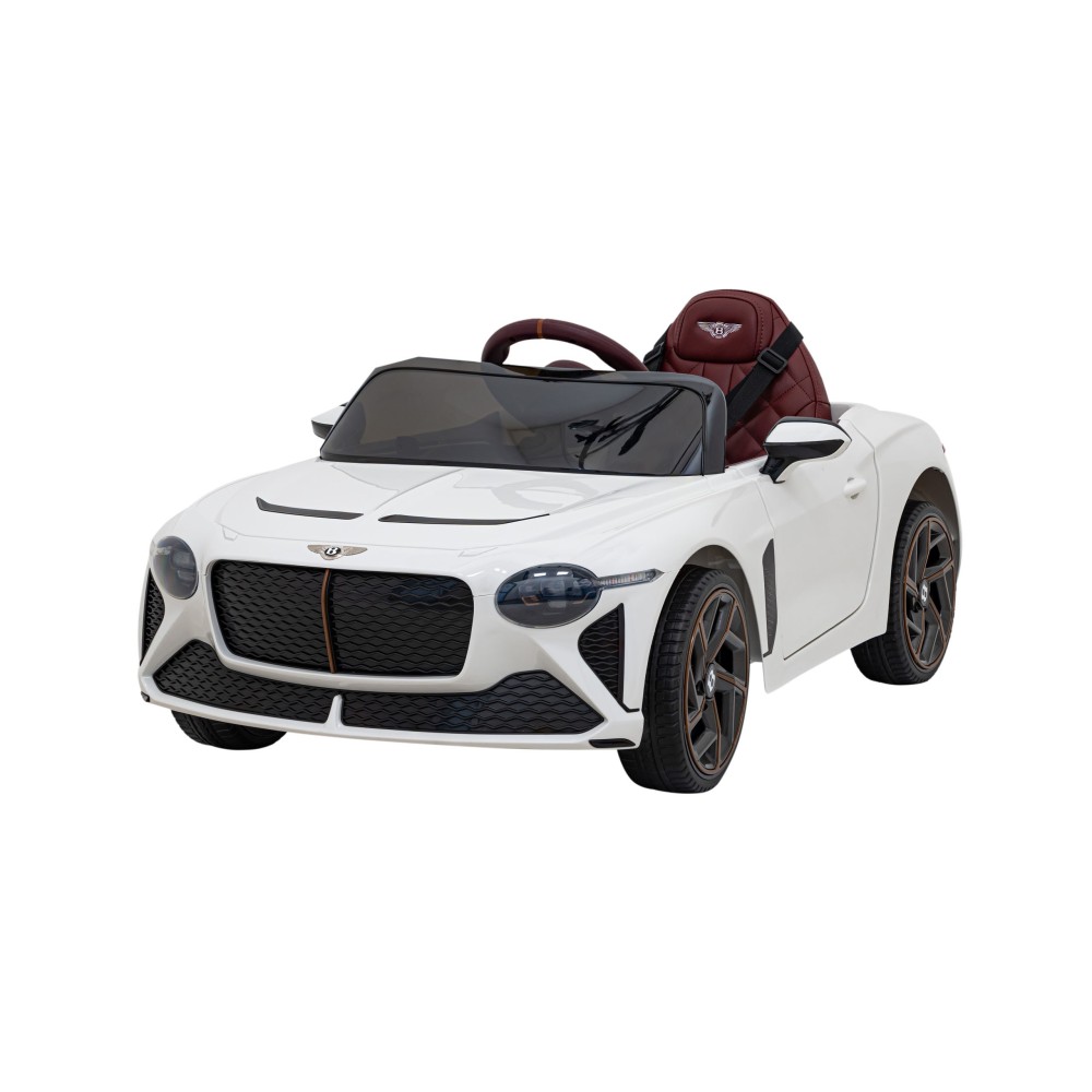 JOKO Elektrické autíčko Bentley Bacalar, penové kolesá, kožené sedadlo, biele