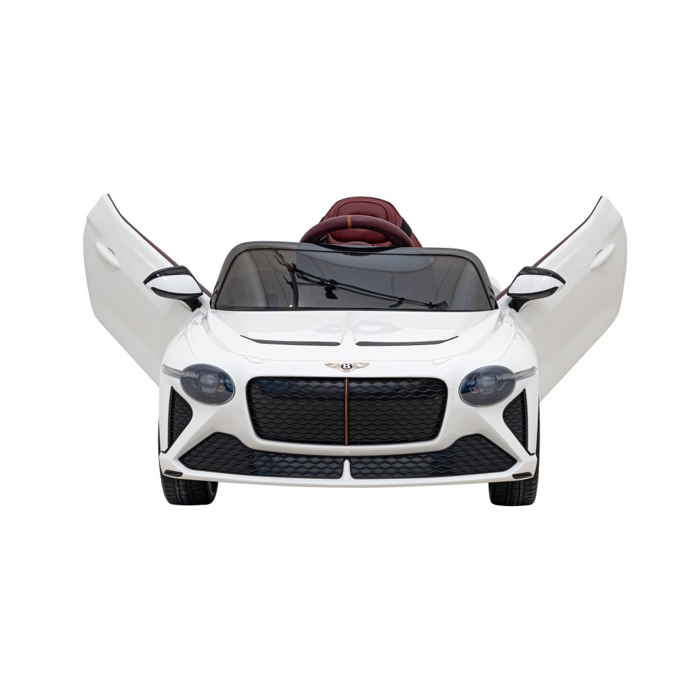 JOKO Elektrické autíčko Bentley Bacalar, penové kolesá, kožené sedadlo, biele
