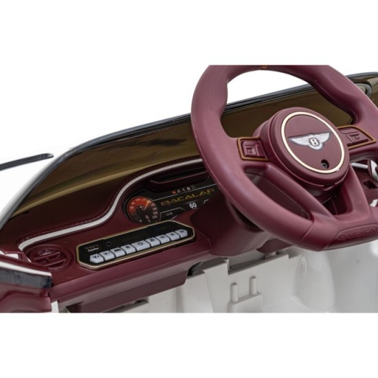 JOKO Elektrické autíčko Bentley Bacalar, penové kolesá, kožené sedadlo, biele