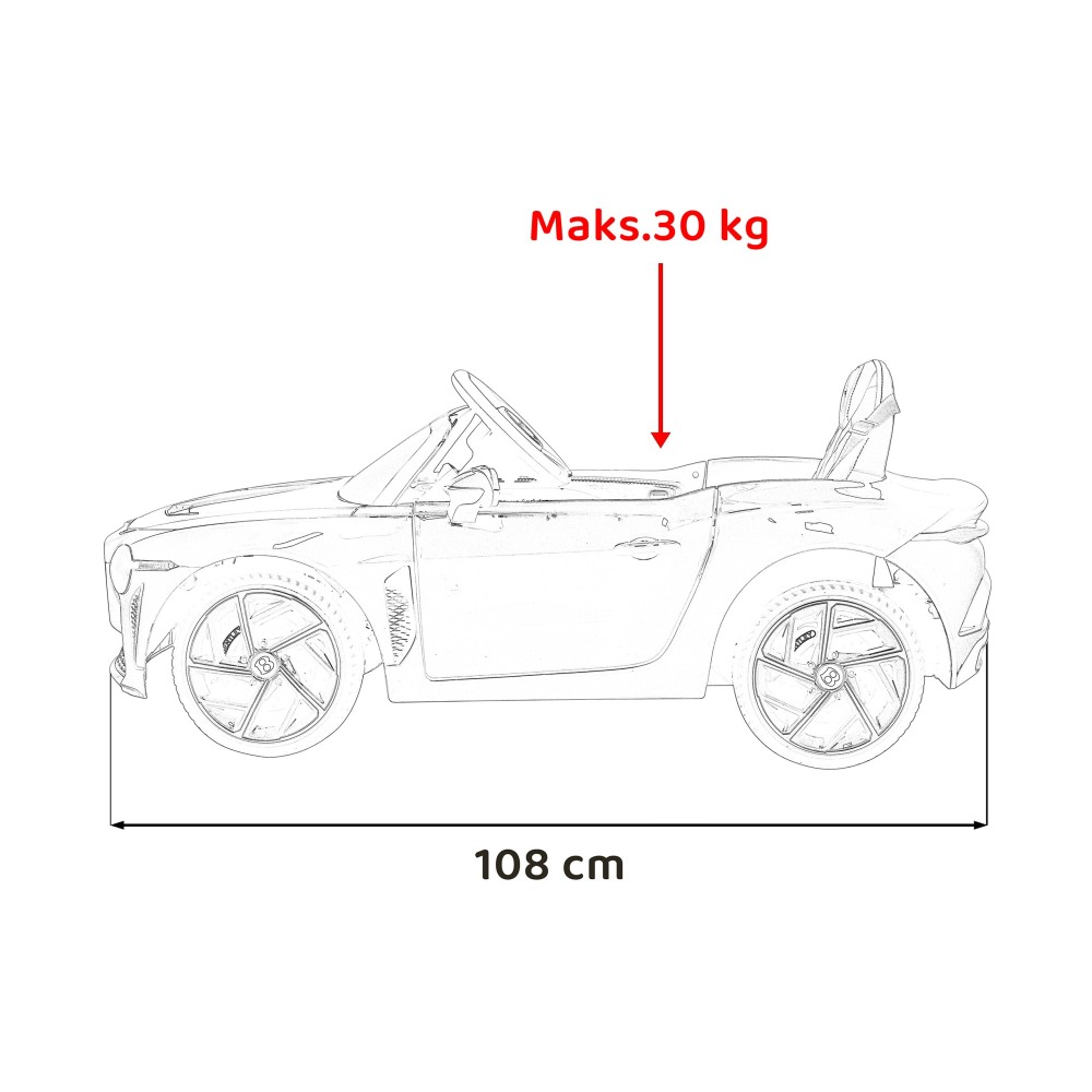 JOKO Elektrické autíčko Bentley Bacalar, penové kolesá, kožené sedadlo, biele