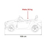 JOKO Elektrické autíčko Bentley Bacalar, penové kolesá, kožené sedadlo, biele