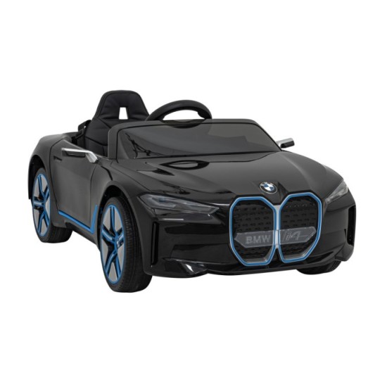 JOKO Elektrické autíčko BMW I4, penové kolesá, kožené sedadlo, čierne