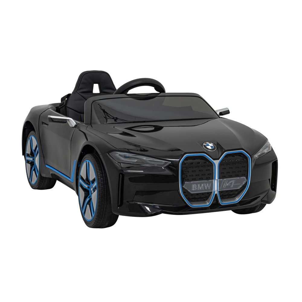 JOKO Elektrické autíčko BMW I4, penové kolesá, kožené sedadlo, čierne