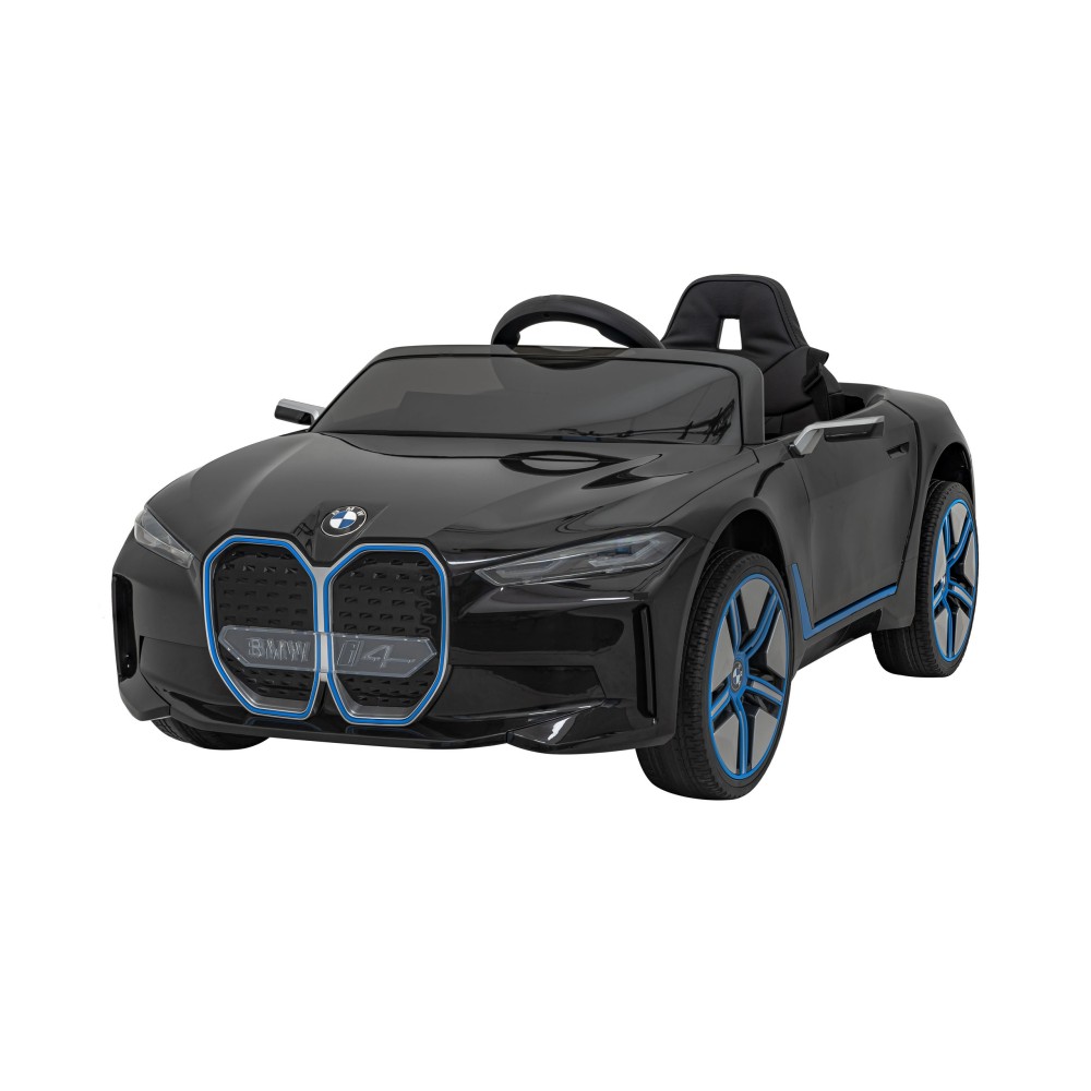 JOKO Elektrické autíčko BMW I4, penové kolesá, kožené sedadlo, čierne