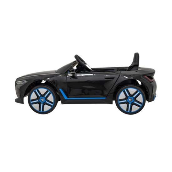 JOKO Elektrické autíčko BMW I4, penové kolesá, kožené sedadlo, čierne
