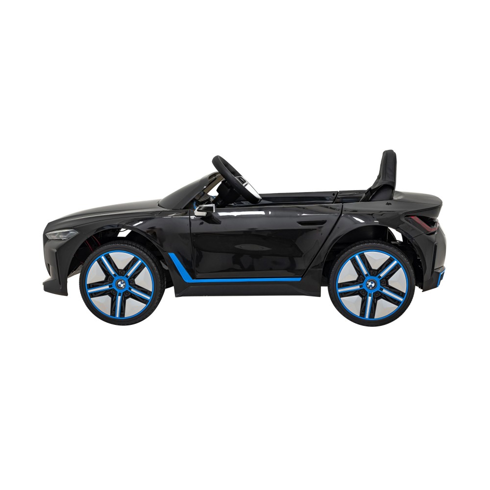 JOKO Elektrické autíčko BMW I4, penové kolesá, kožené sedadlo, čierne