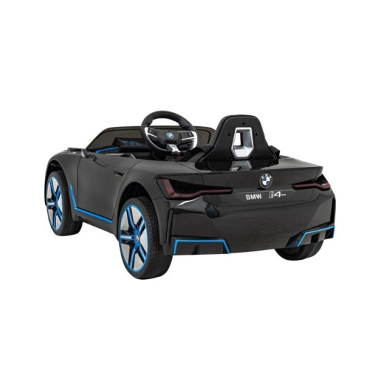 JOKO Elektrické autíčko BMW I4, penové kolesá, kožené sedadlo, čierne